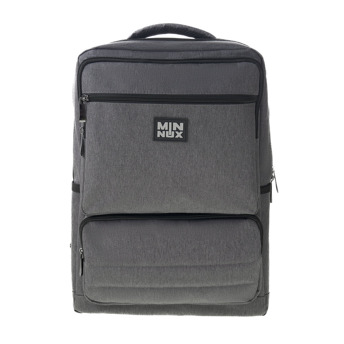 Mochila para portátil moderna DRACO de MINNUX en gris y negro.
